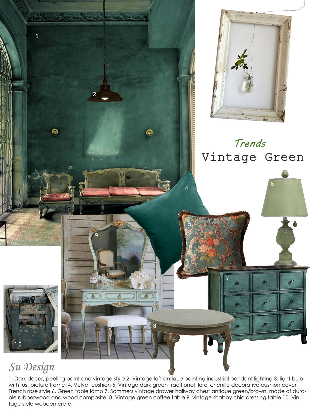 mood board - vintage green